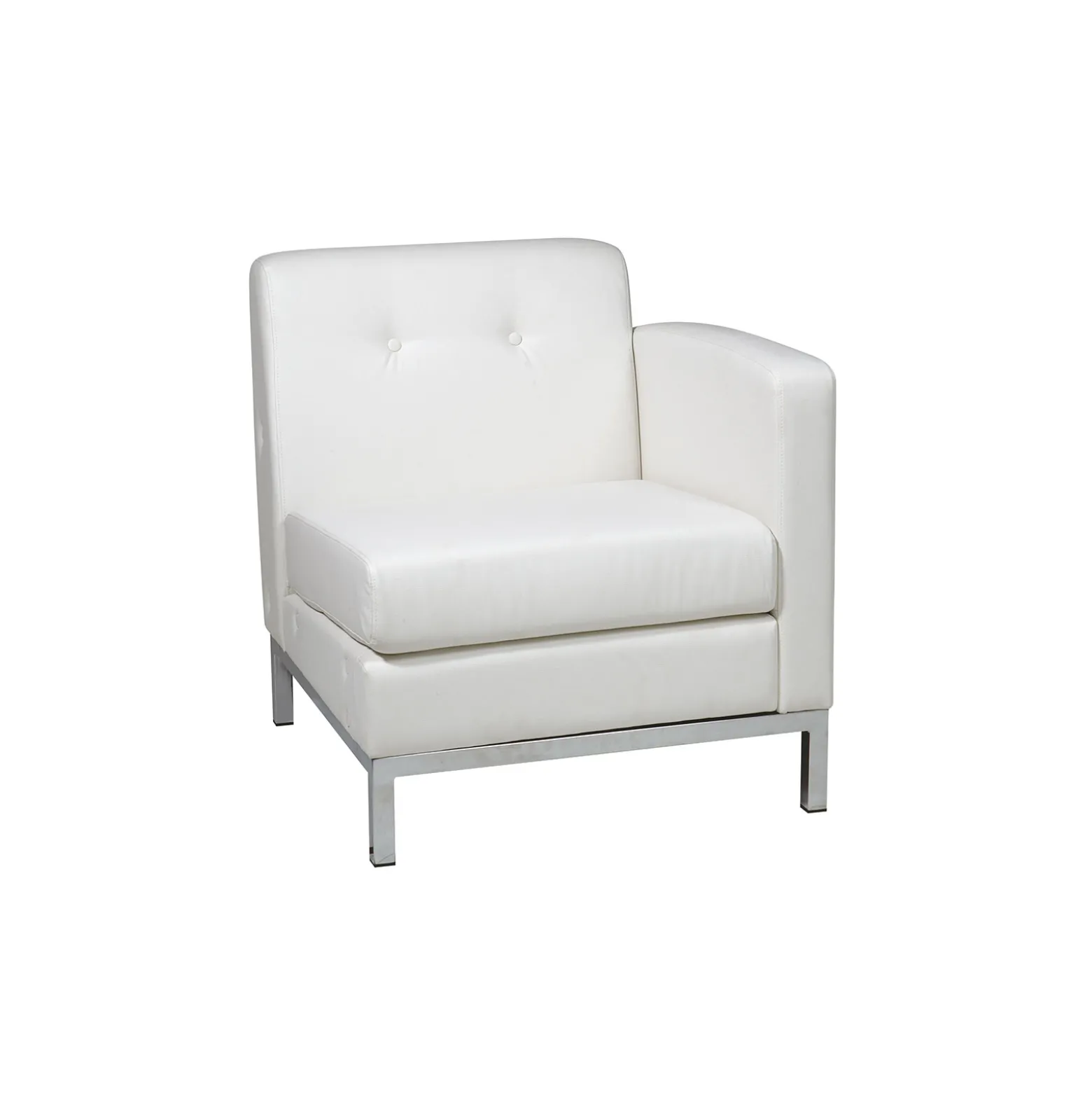 Right Facing Single Arm Faux Leather Chair for Sectional