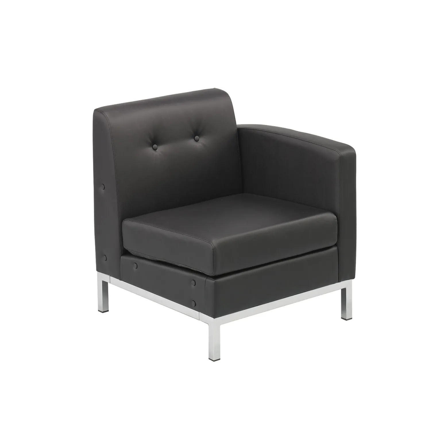 Right Facing Single Arm Faux Leather Chair for Sectional