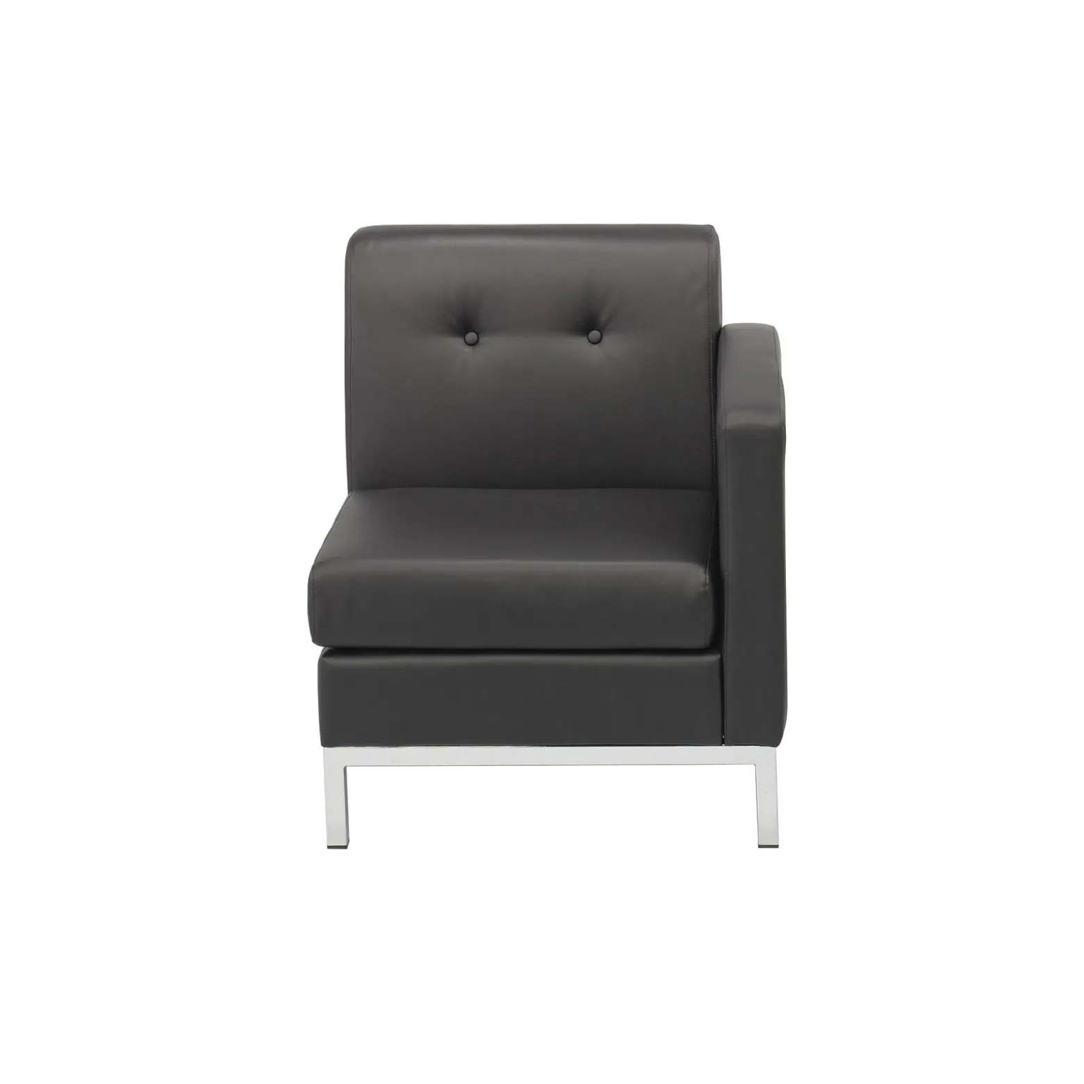 Right Facing Single Arm Faux Leather Chair for Sectional