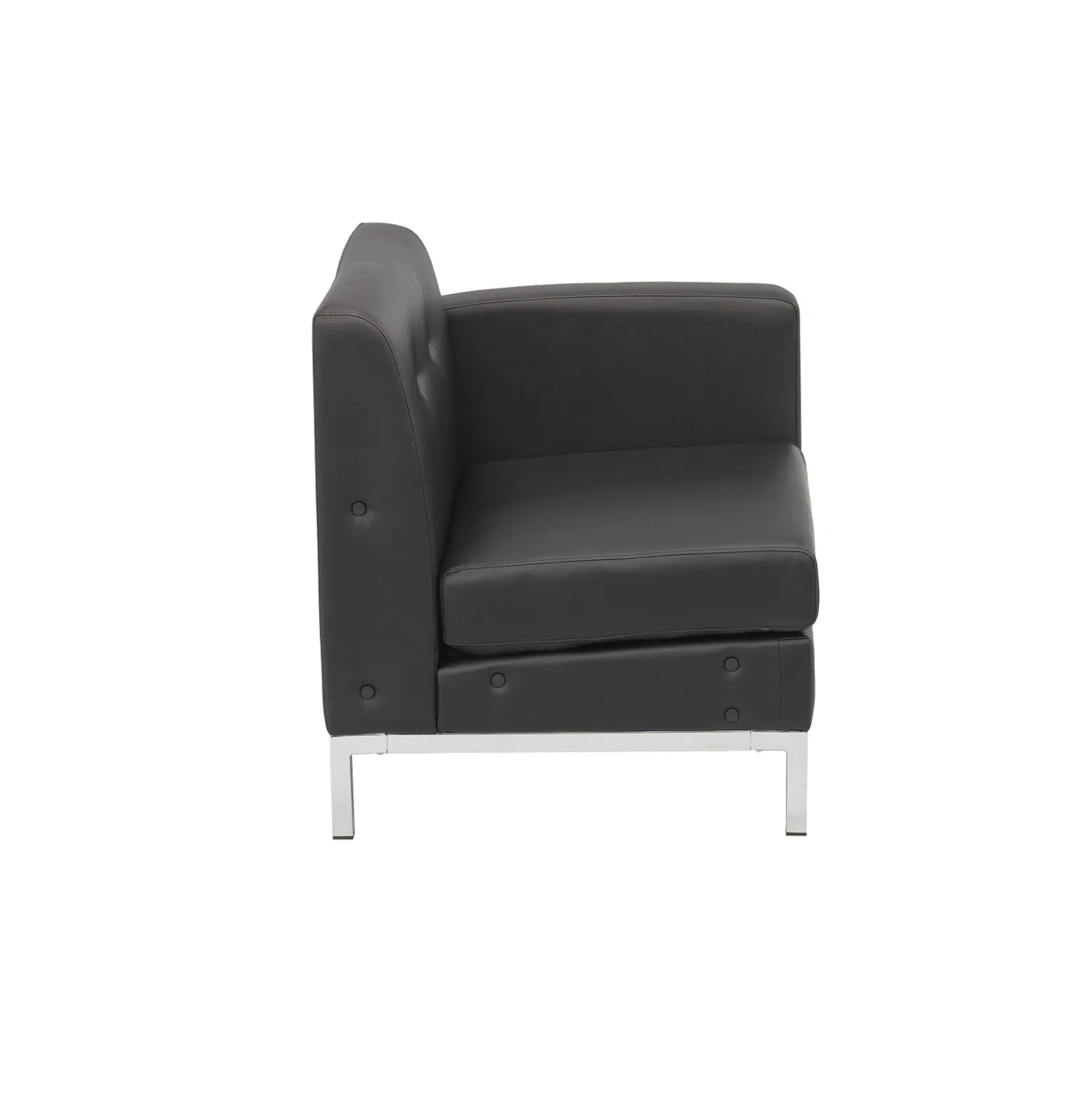 Right Facing Single Arm Faux Leather Chair for Sectional