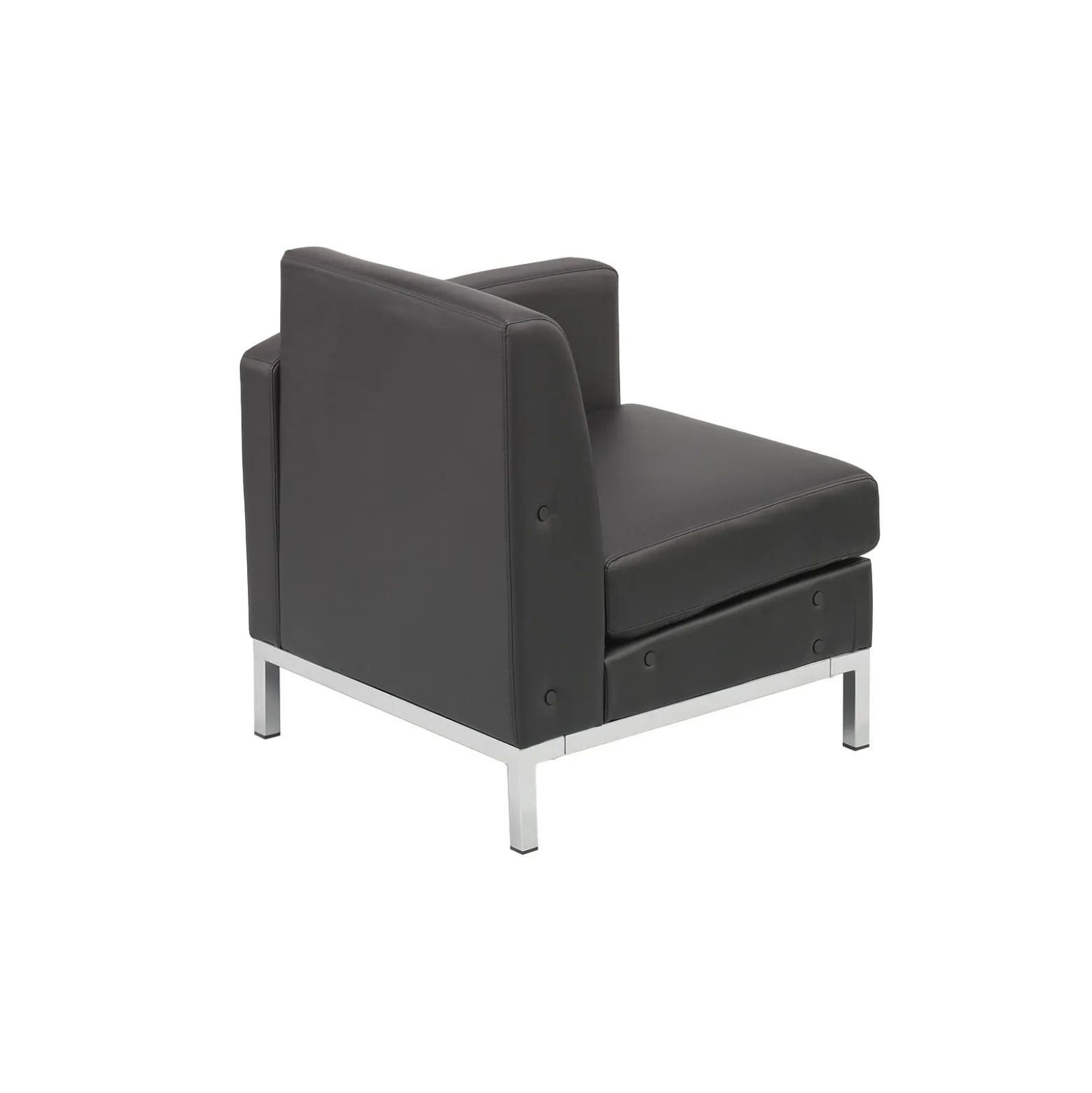 Right Facing Single Arm Faux Leather Chair for Sectional