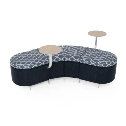 Ripple Modular Angled Bench with 2 Tables