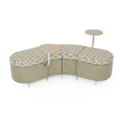 Ripple Modular Angled Bench with 2 Tables