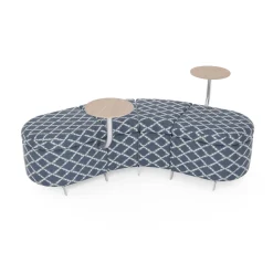 Ripple Modular Angled Bench with 2 Tables