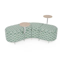 Ripple Modular Angled Bench with 2 Tables