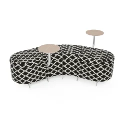 Ripple Modular Angled Bench with 2 Tables