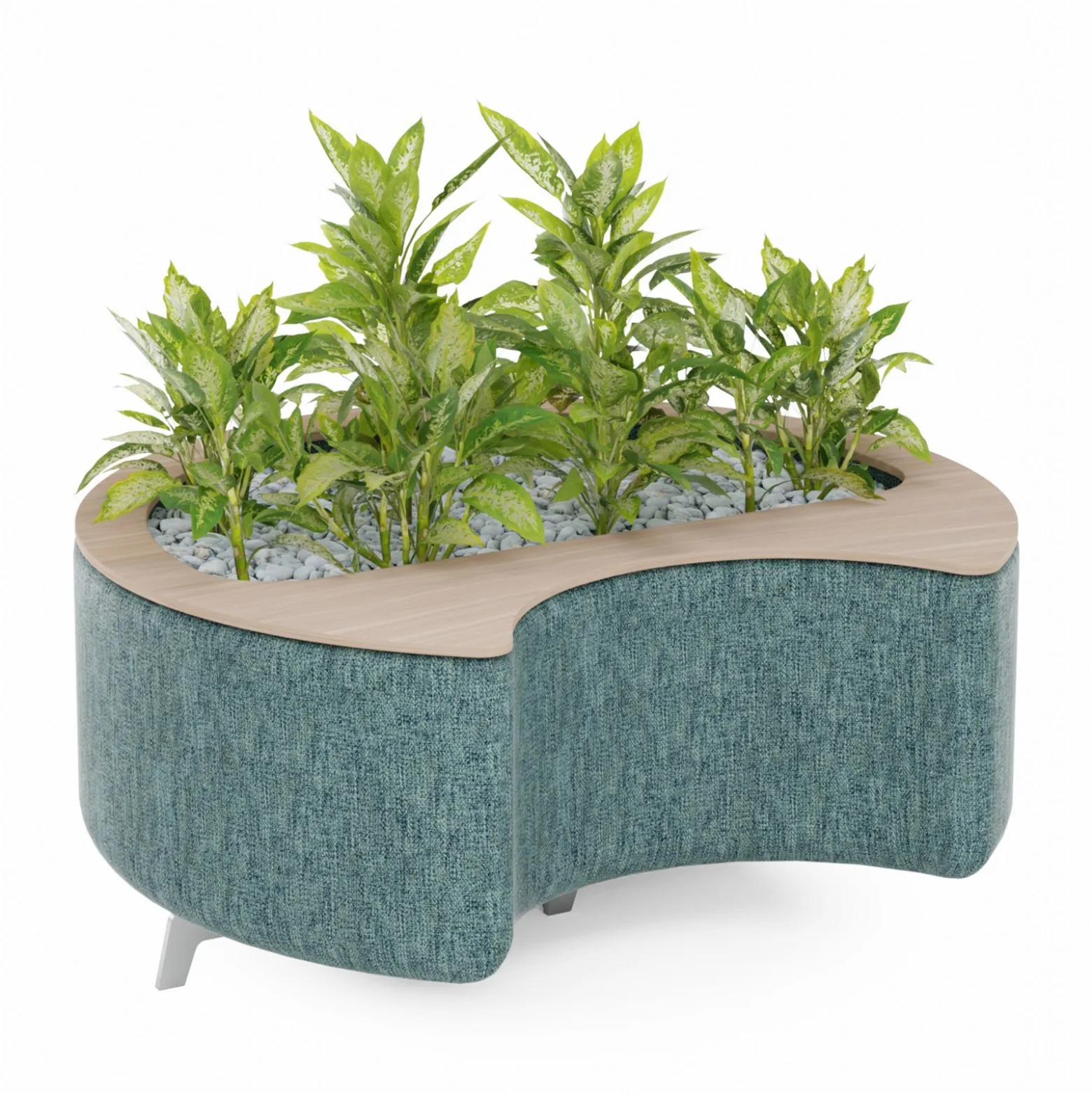 Ripple Modular Crescent Bench with Planter