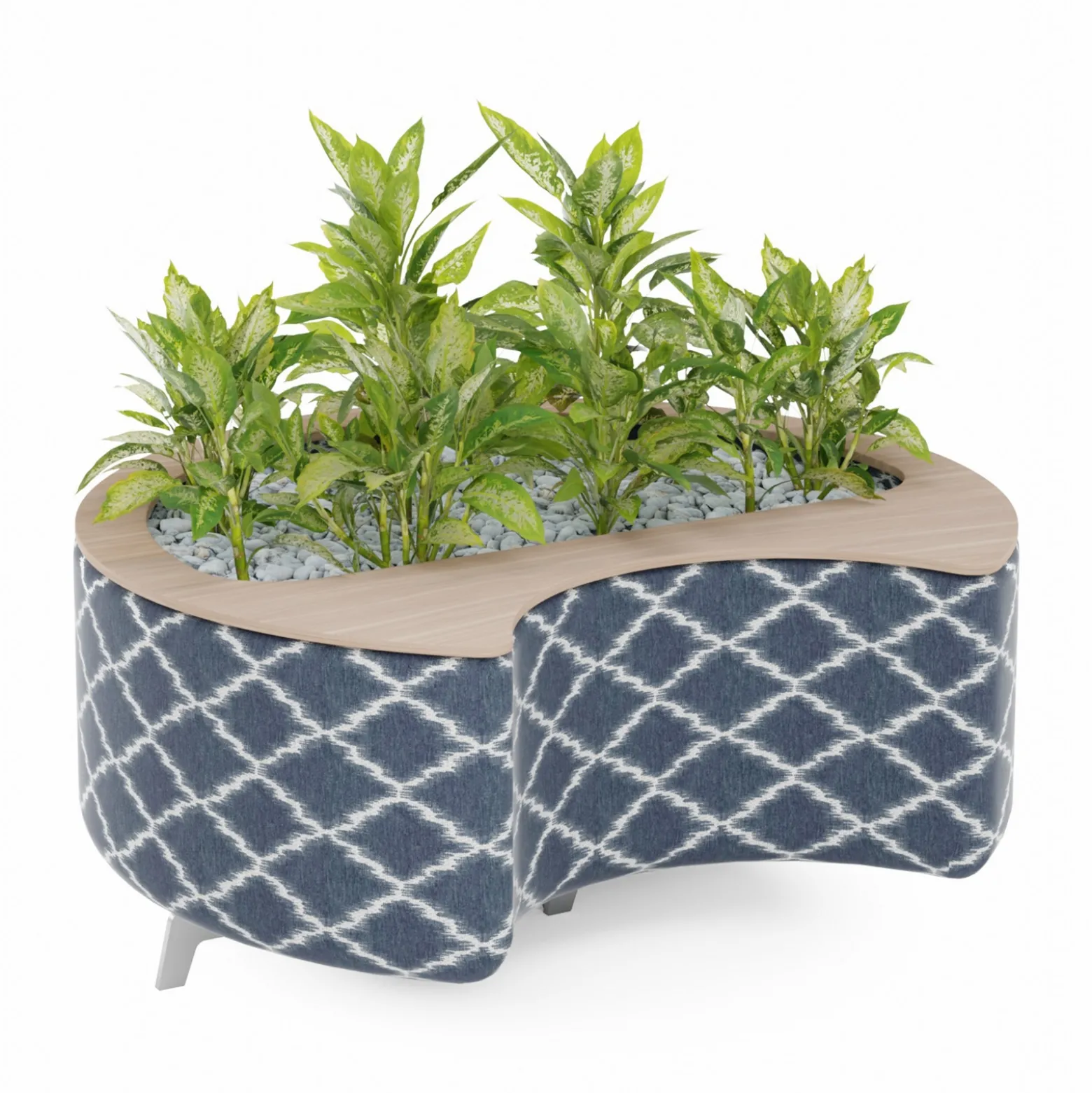 Ripple Modular Crescent Bench with Planter