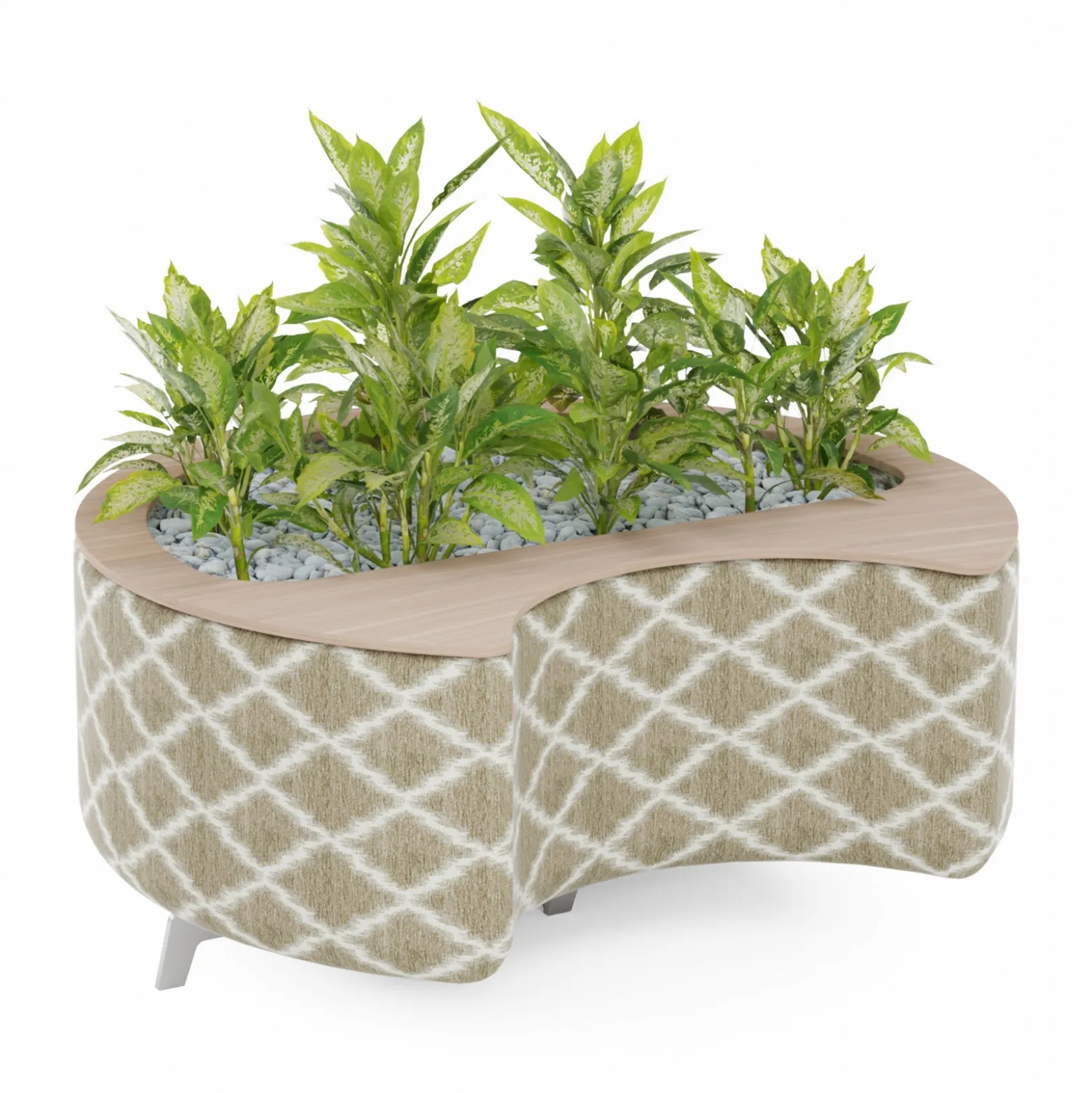 Ripple Modular Crescent Bench with Planter