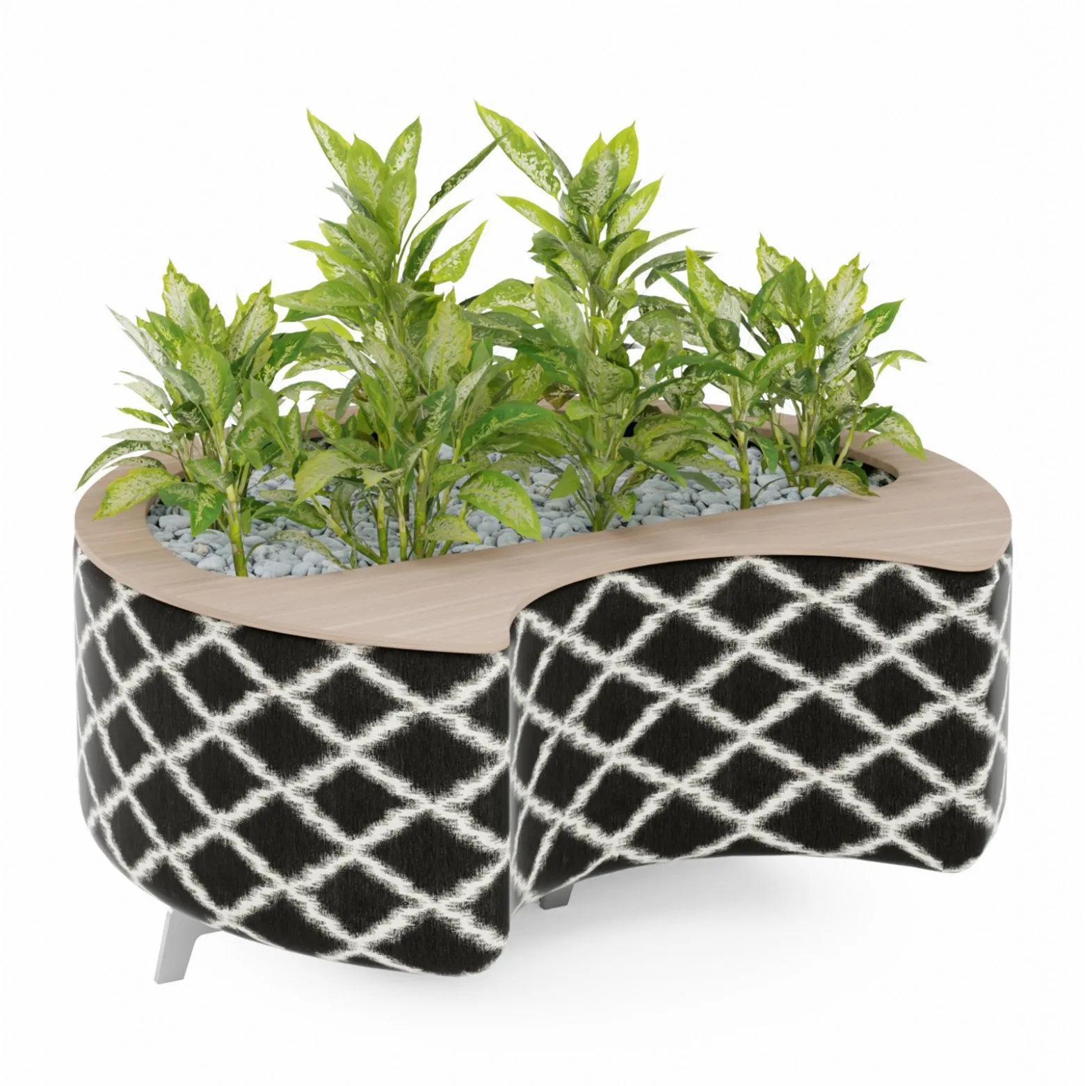 Ripple Modular Crescent Bench with Planter