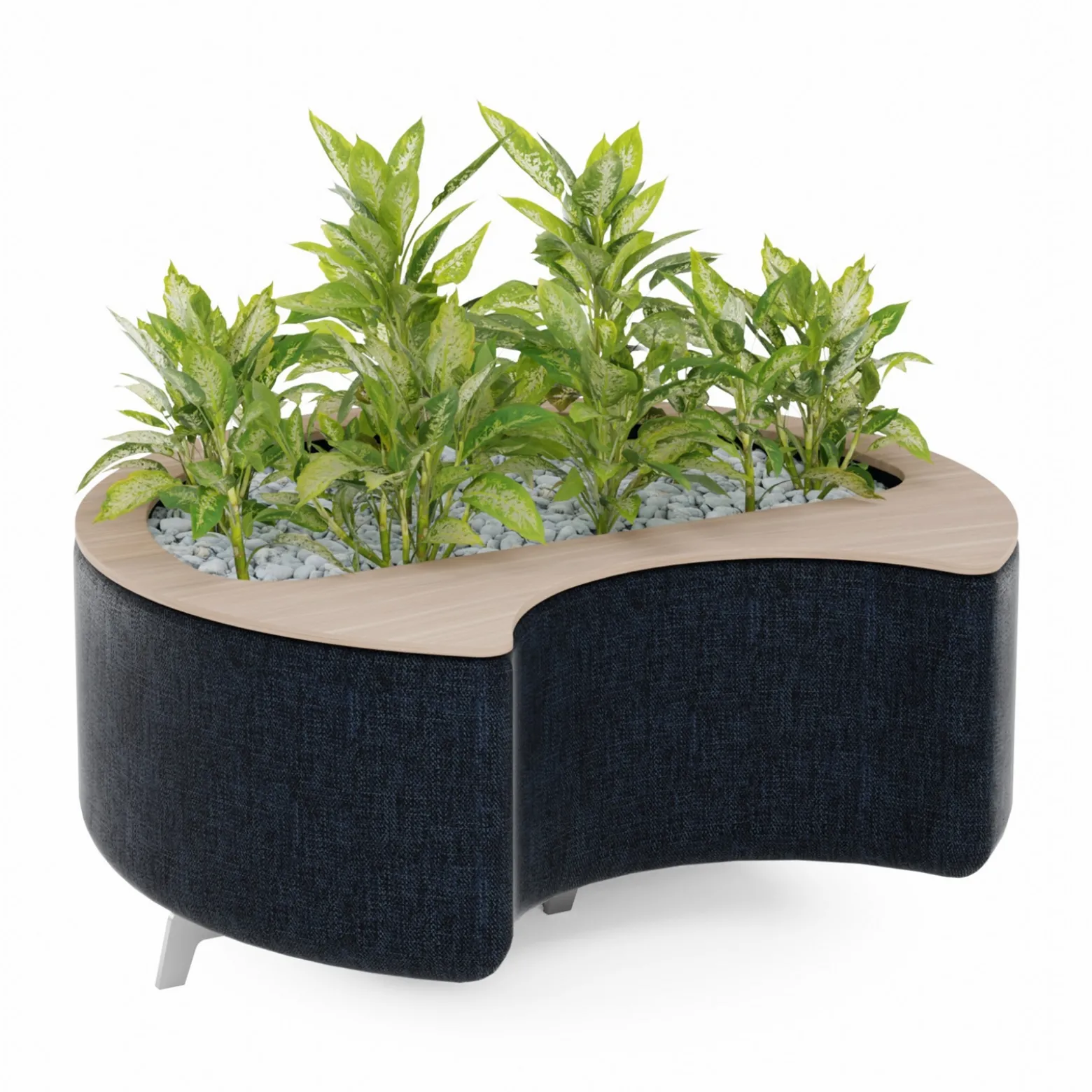 Ripple Modular Crescent Bench with Planter
