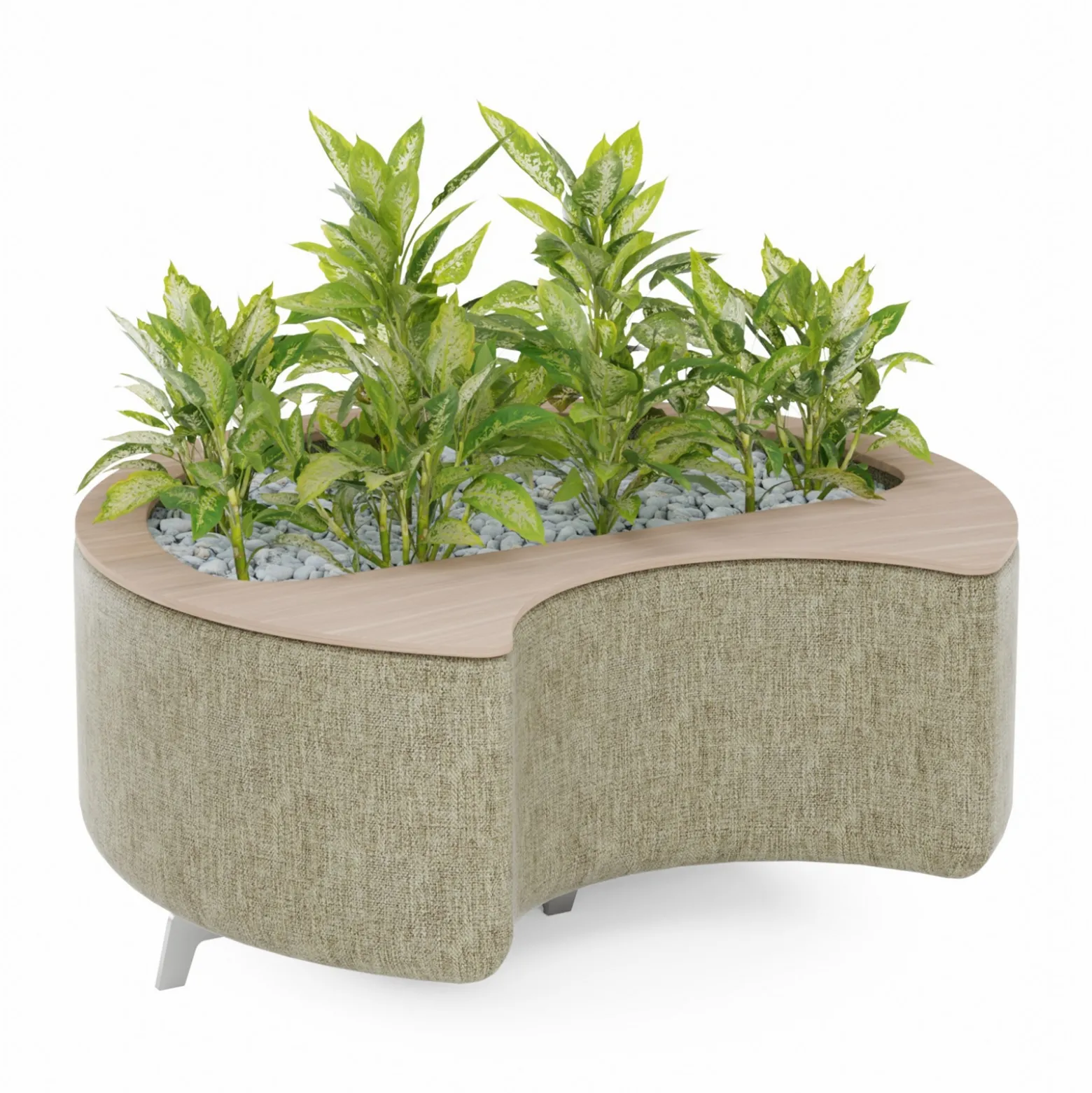 Ripple Modular Crescent Bench with Planter