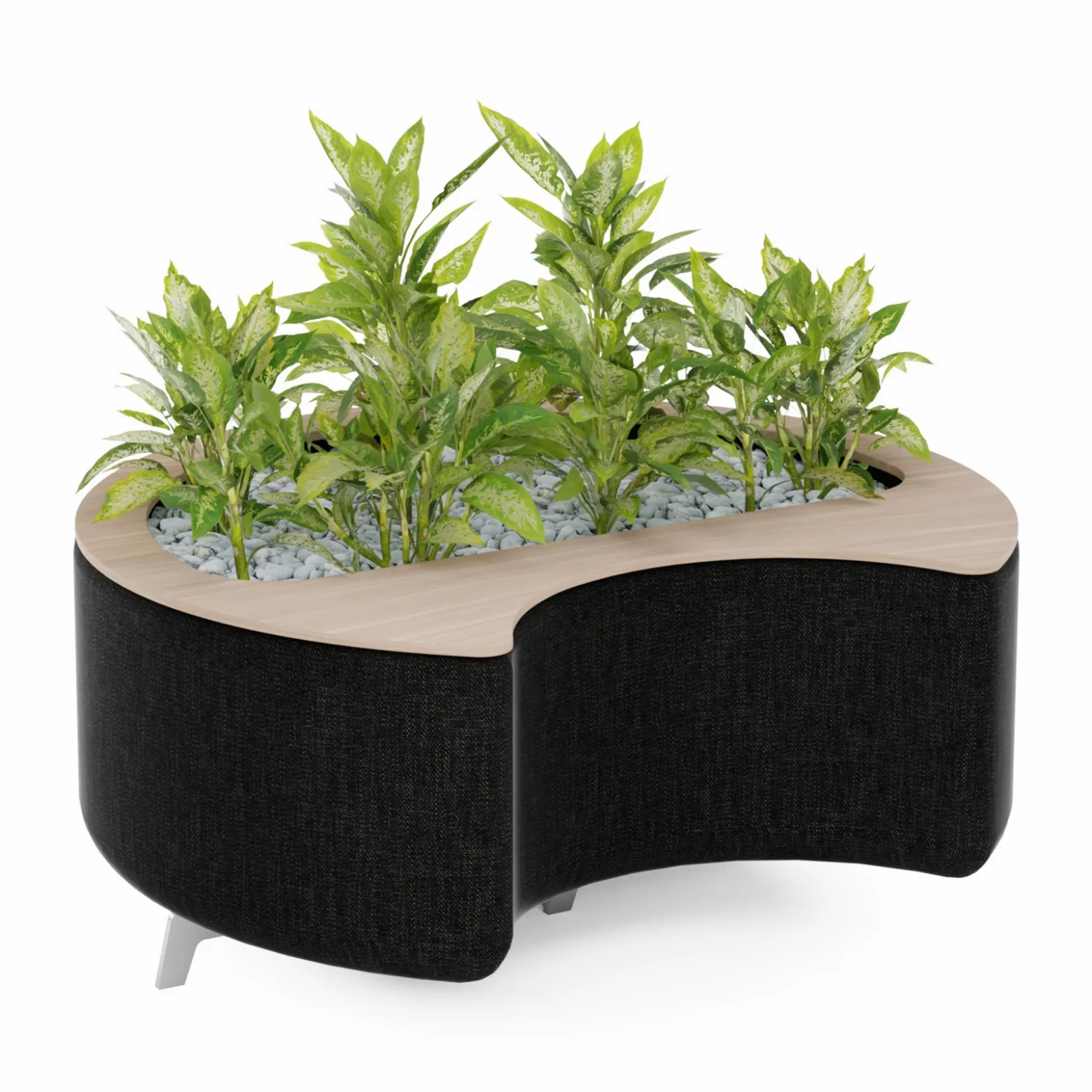 Ripple Modular Crescent Bench with Planter