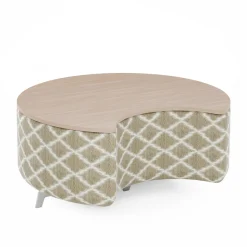 Ripple Modular Crescent Bench with Table Top
