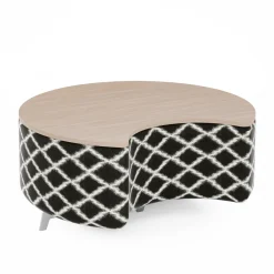 Ripple Modular Crescent Bench with Table Top