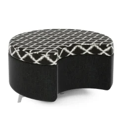 Ripple Modular Crescent Bench with Upholstered Top