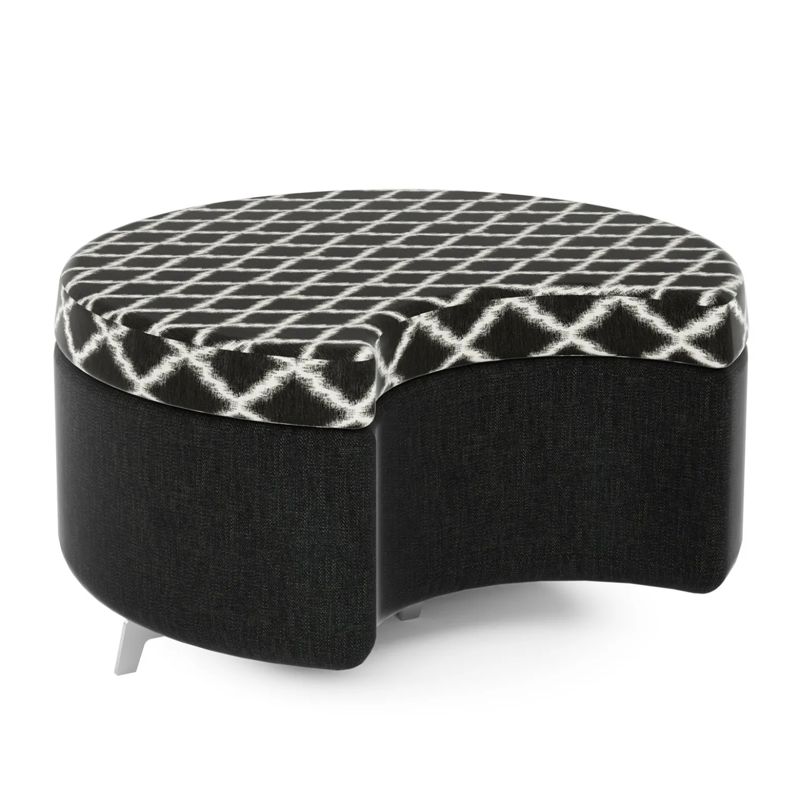 Ripple Modular Crescent Bench with Upholstered Top