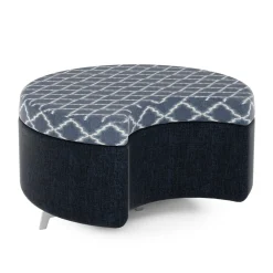 Ripple Modular Crescent Bench with Upholstered Top