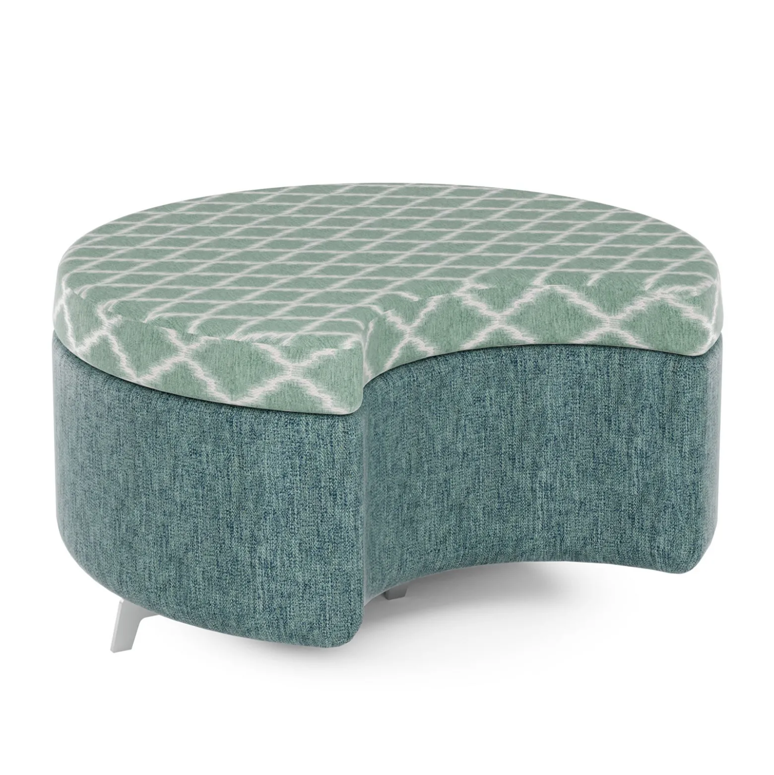 Ripple Modular Crescent Bench with Upholstered Top