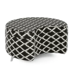 Ripple Modular Crescent Bench with Upholstered Top