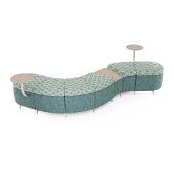 Ripple Modular Serpentine Bench with 3 Tables