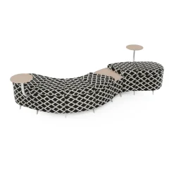 Ripple Modular Serpentine Bench with 3 Tables