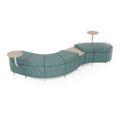 Ripple Modular Serpentine Bench with 3 Tables