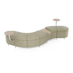 Ripple Modular Serpentine Bench with 3 Tables