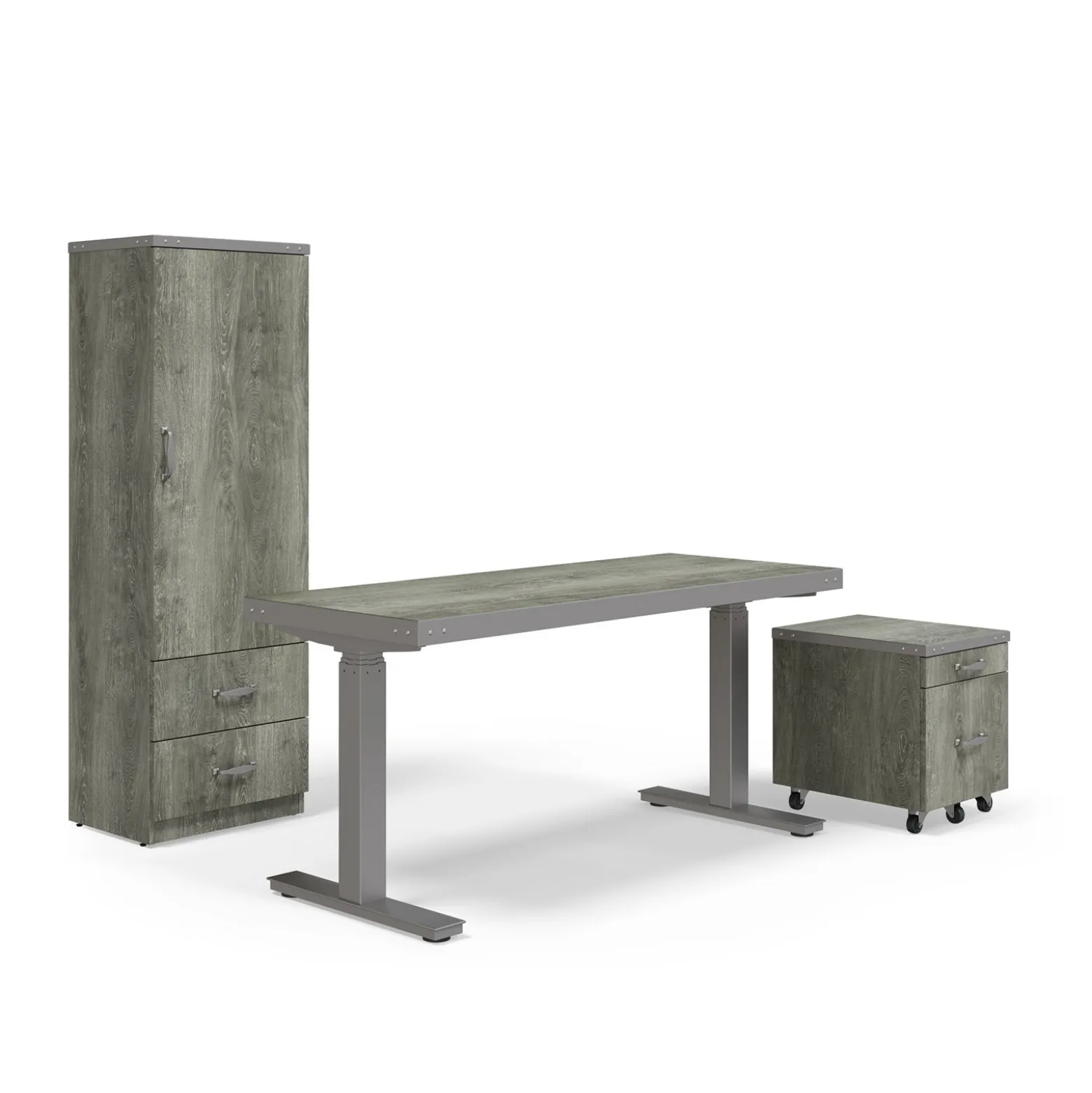 Rivet 48" Adjustable-Height Desk Office Set