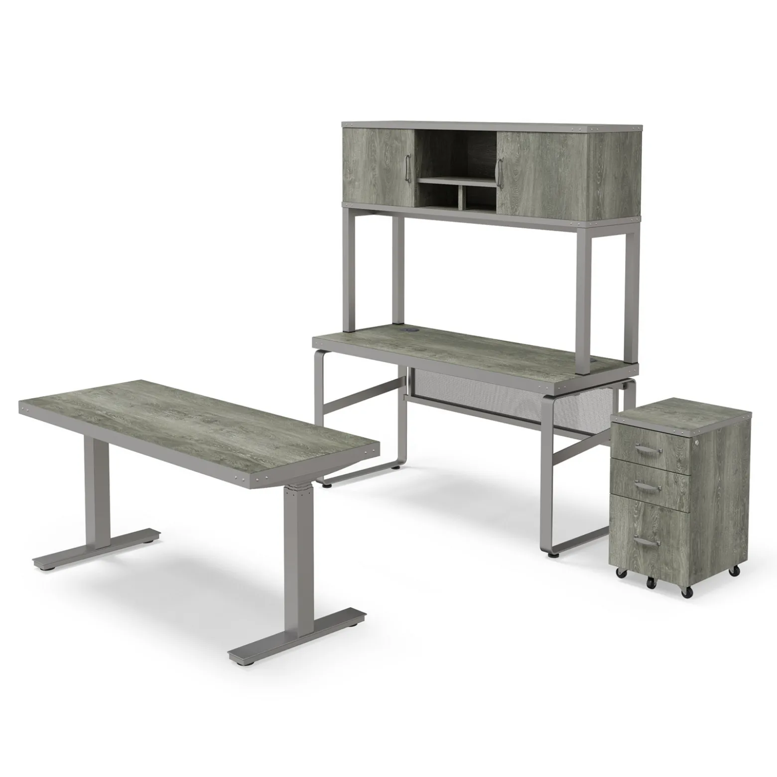 Rivet 60" Adjustable-Height Desk Office Set