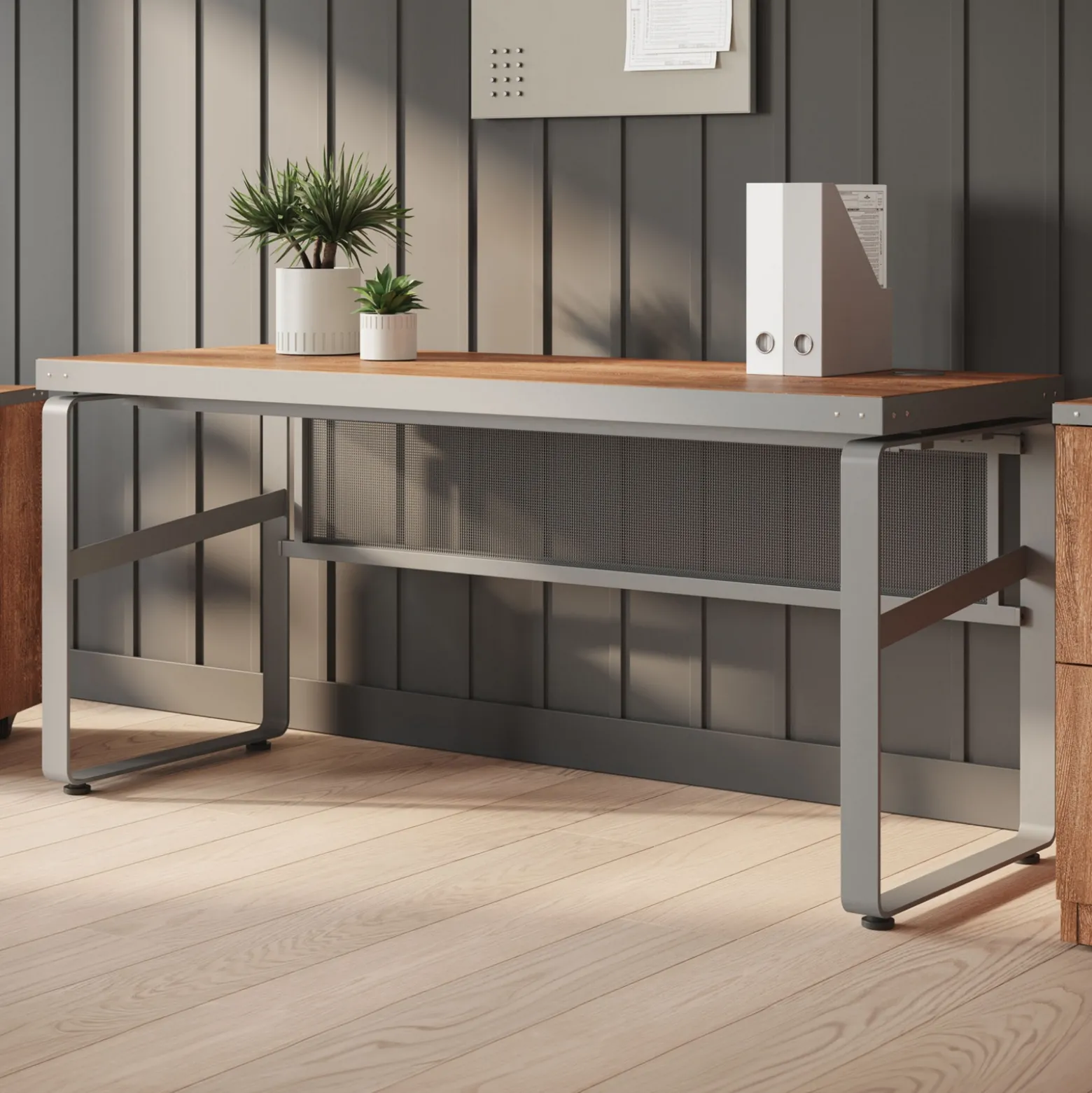 Rivet 65" Credenza Desk – 65"Wx24"D