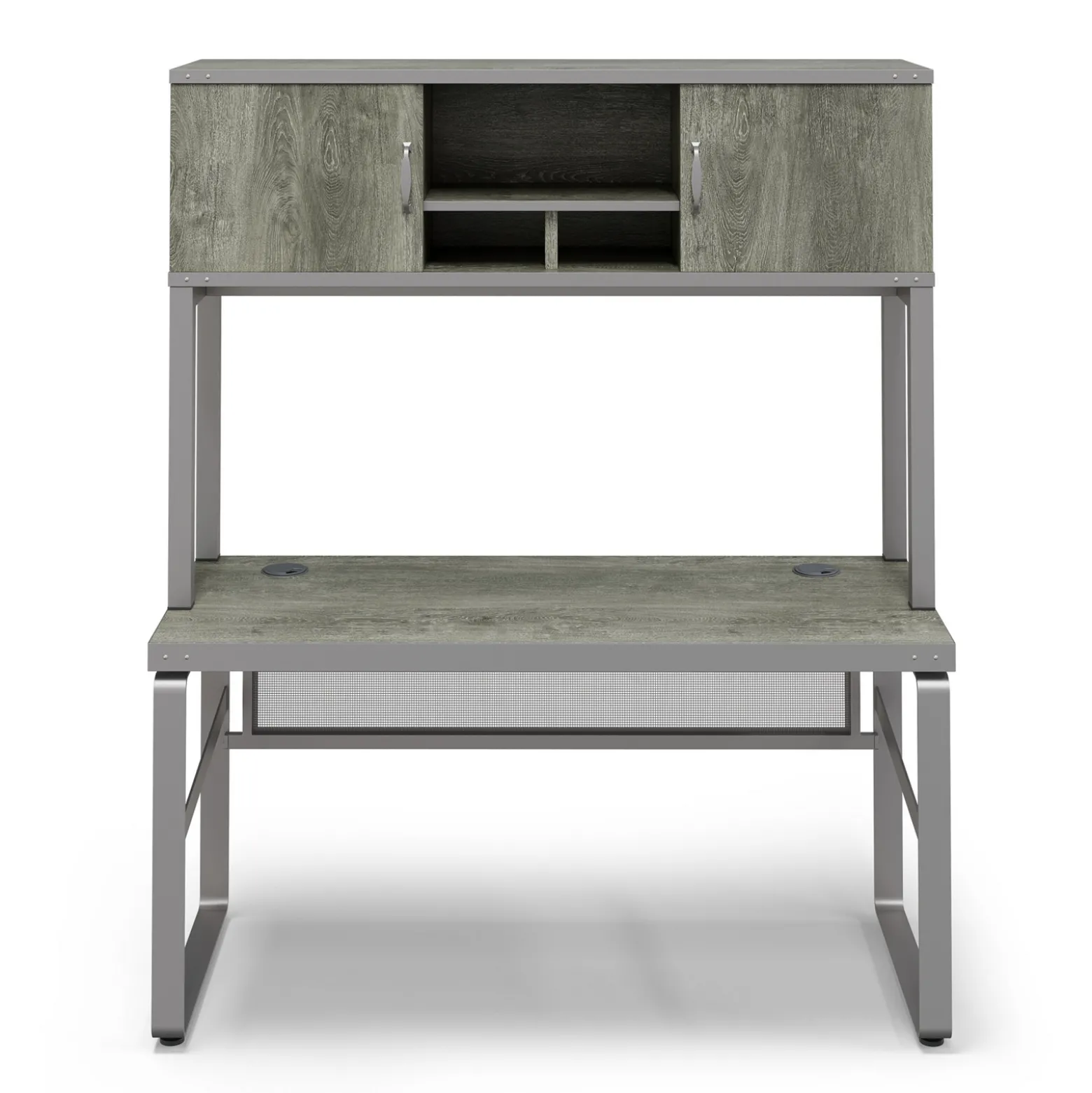 Rivet 59" Credenza Desk with Hutch – 59"Wx24"D