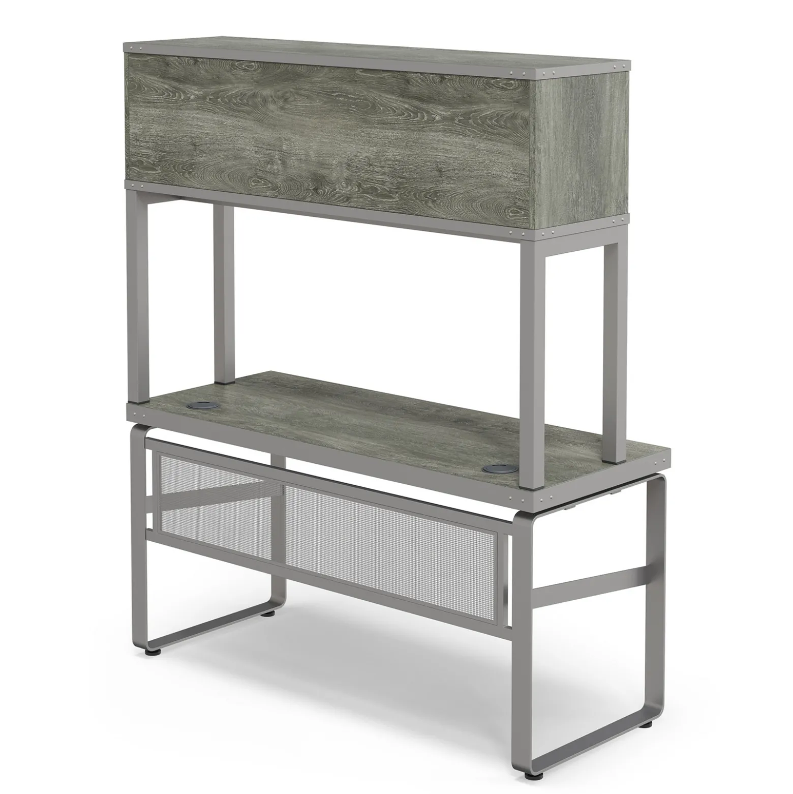 Rivet 59" Credenza Desk with Hutch – 59"Wx24"D