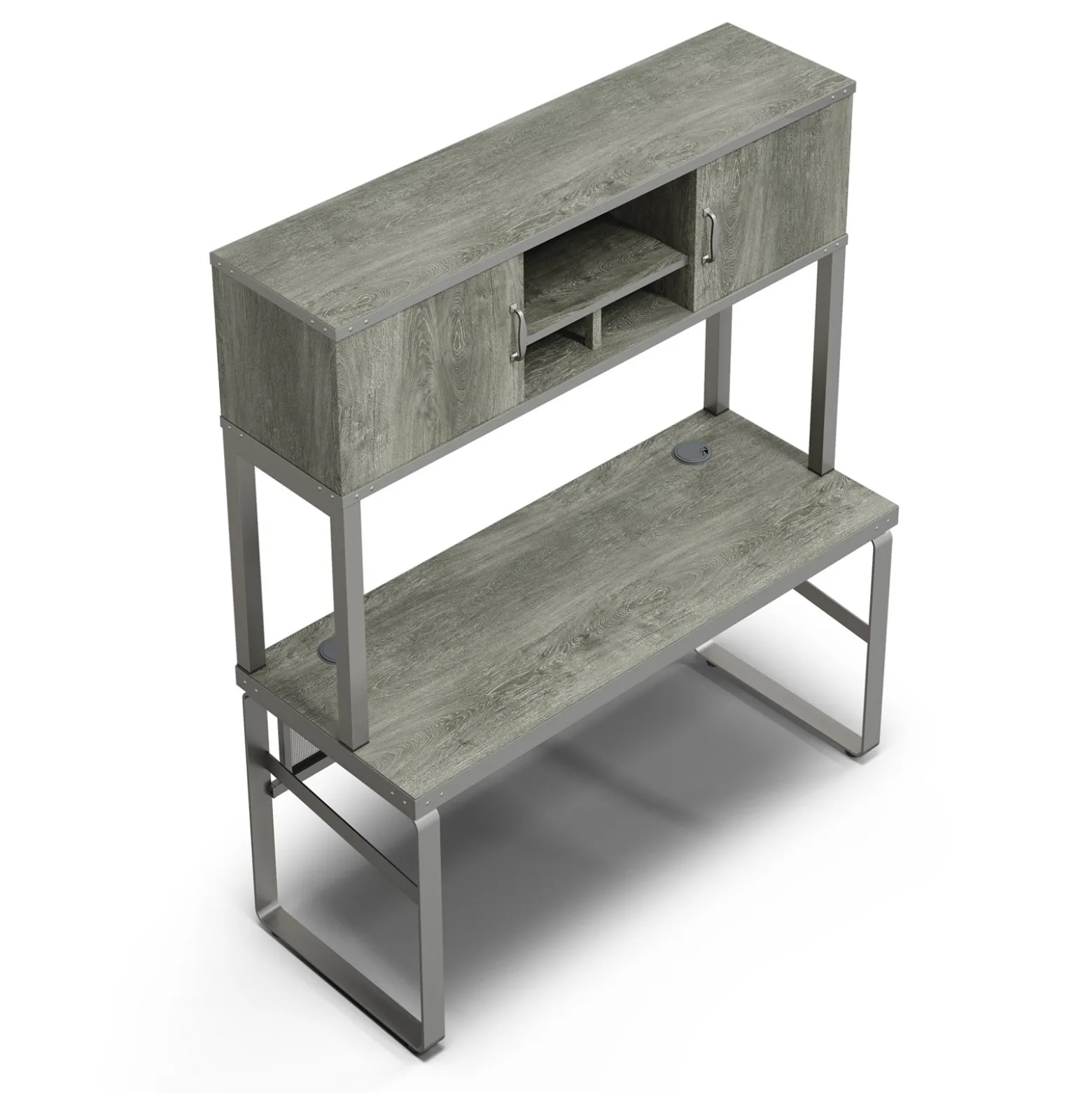 Rivet 59" Credenza Desk with Hutch – 59"Wx24"D