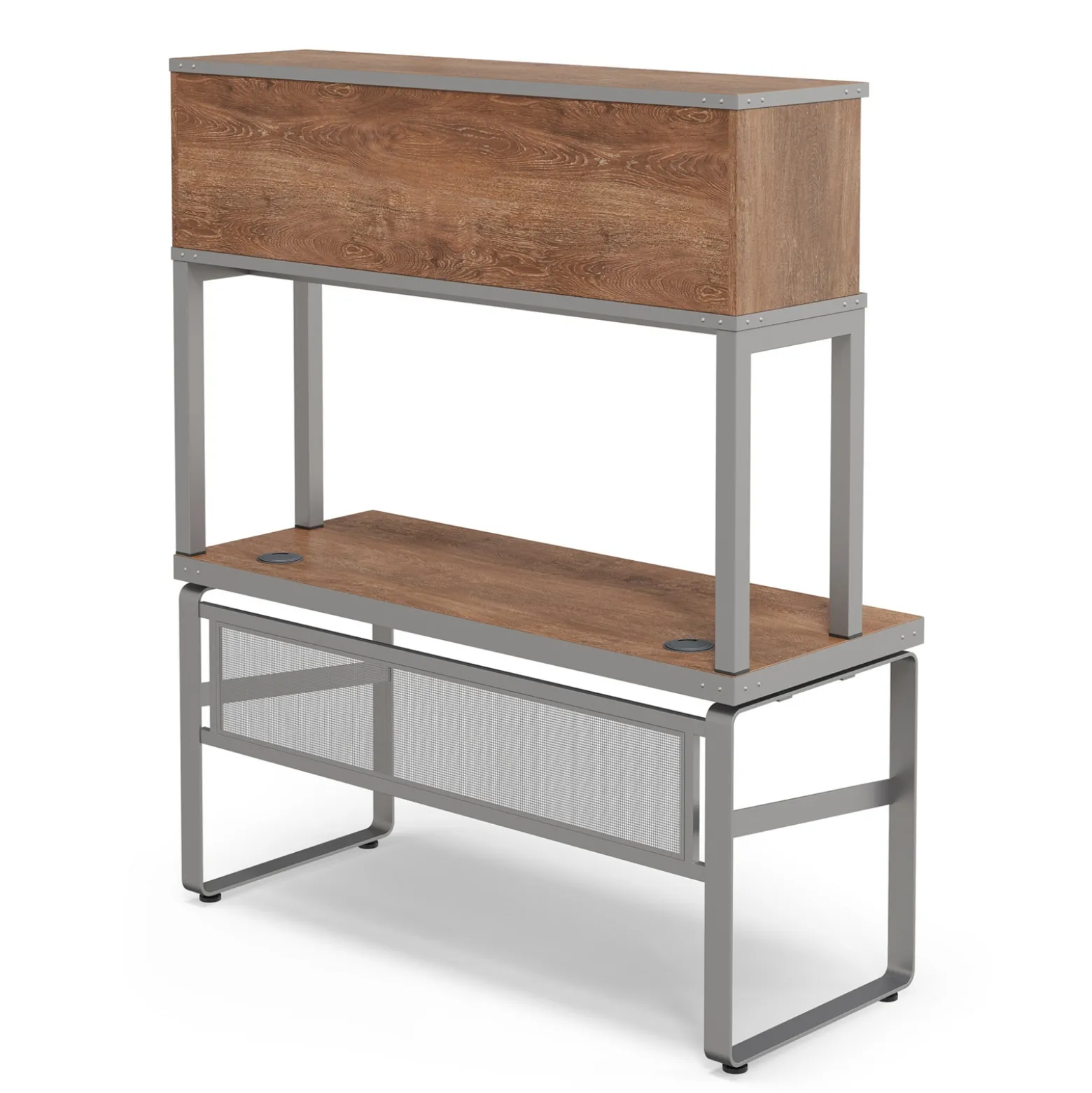 Rivet 59" Credenza Desk with Hutch – 59"Wx24"D