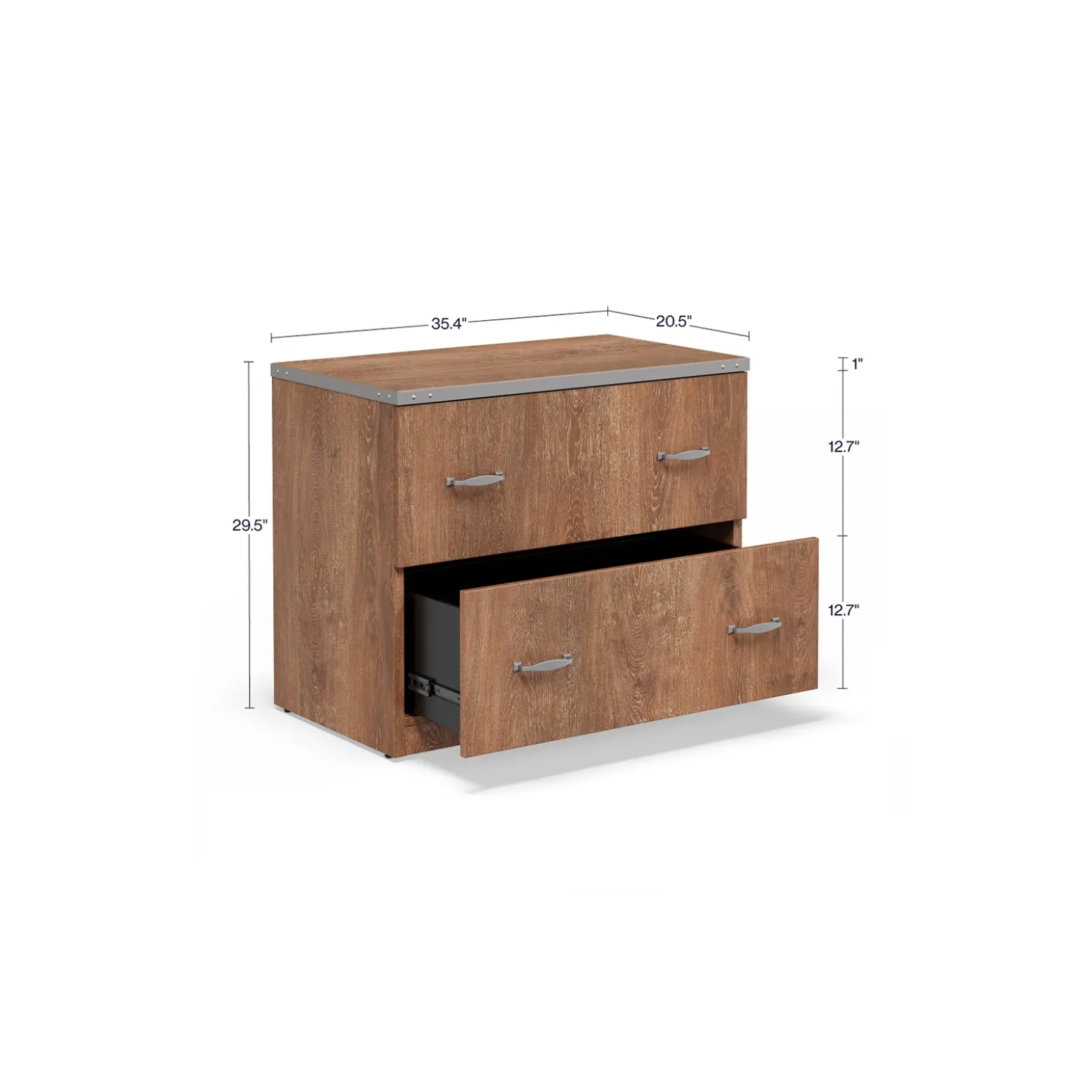 Rivet 2 Drawer Lateral File - 36"W x 21"D