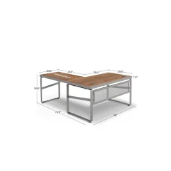 Rivet 59" L-Shaped Writing Desk – 59"Wx71"D