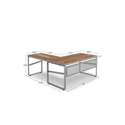 Rivet 65" L-Shaped Writing Desk – 65"Wx71D
