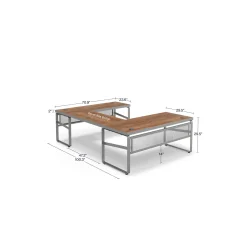 Rivet 71" U-Shaped Desk – 71"Wx101"D