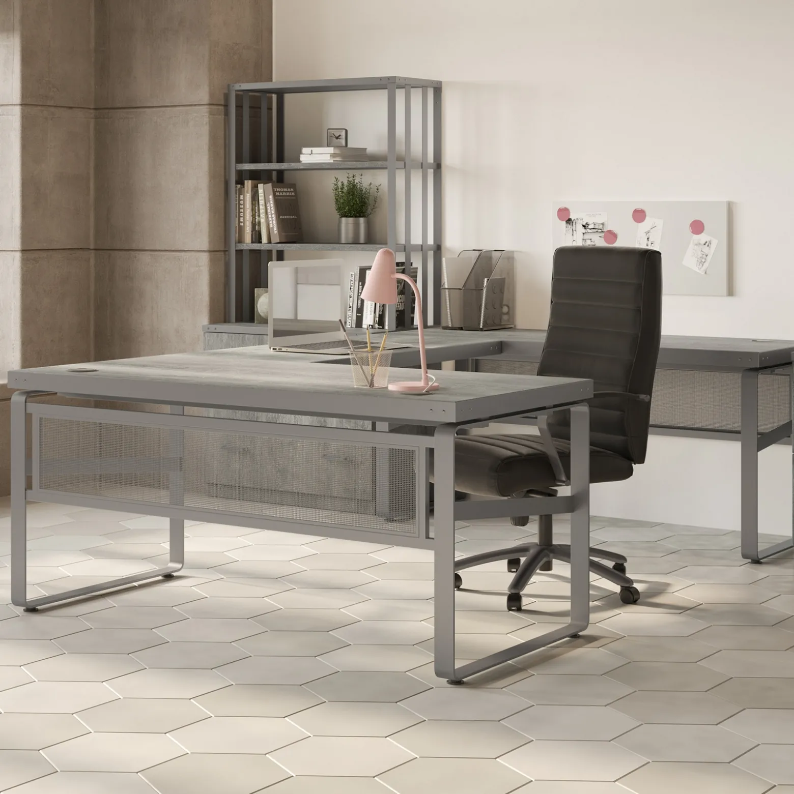 Rivet 71" U-Shaped Desk – 71"Wx101"D