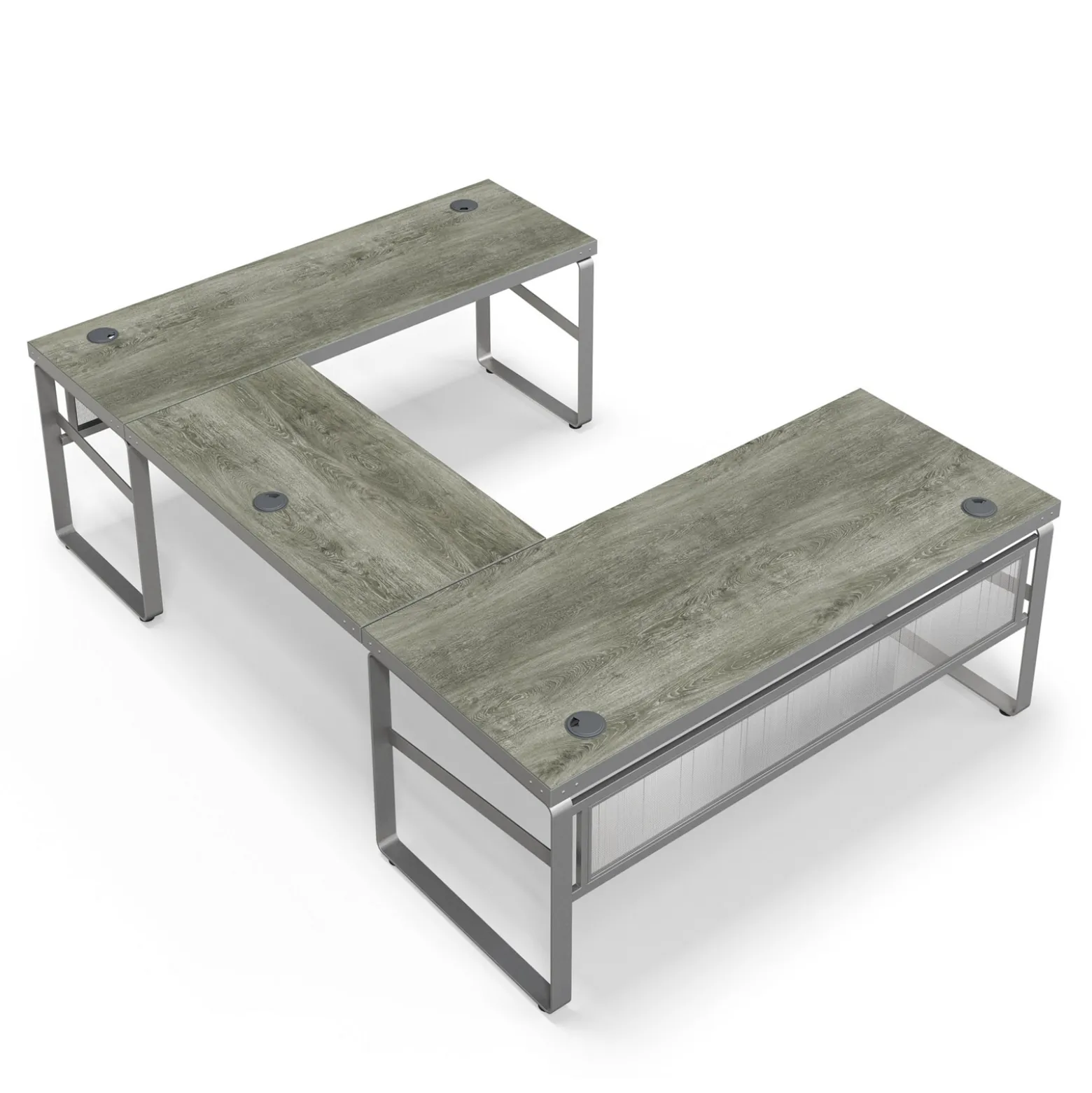 Rivet 71" U-Shaped Desk – 71"Wx101"D