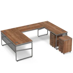 Rivet 65" U-Shaped Desk Office Set