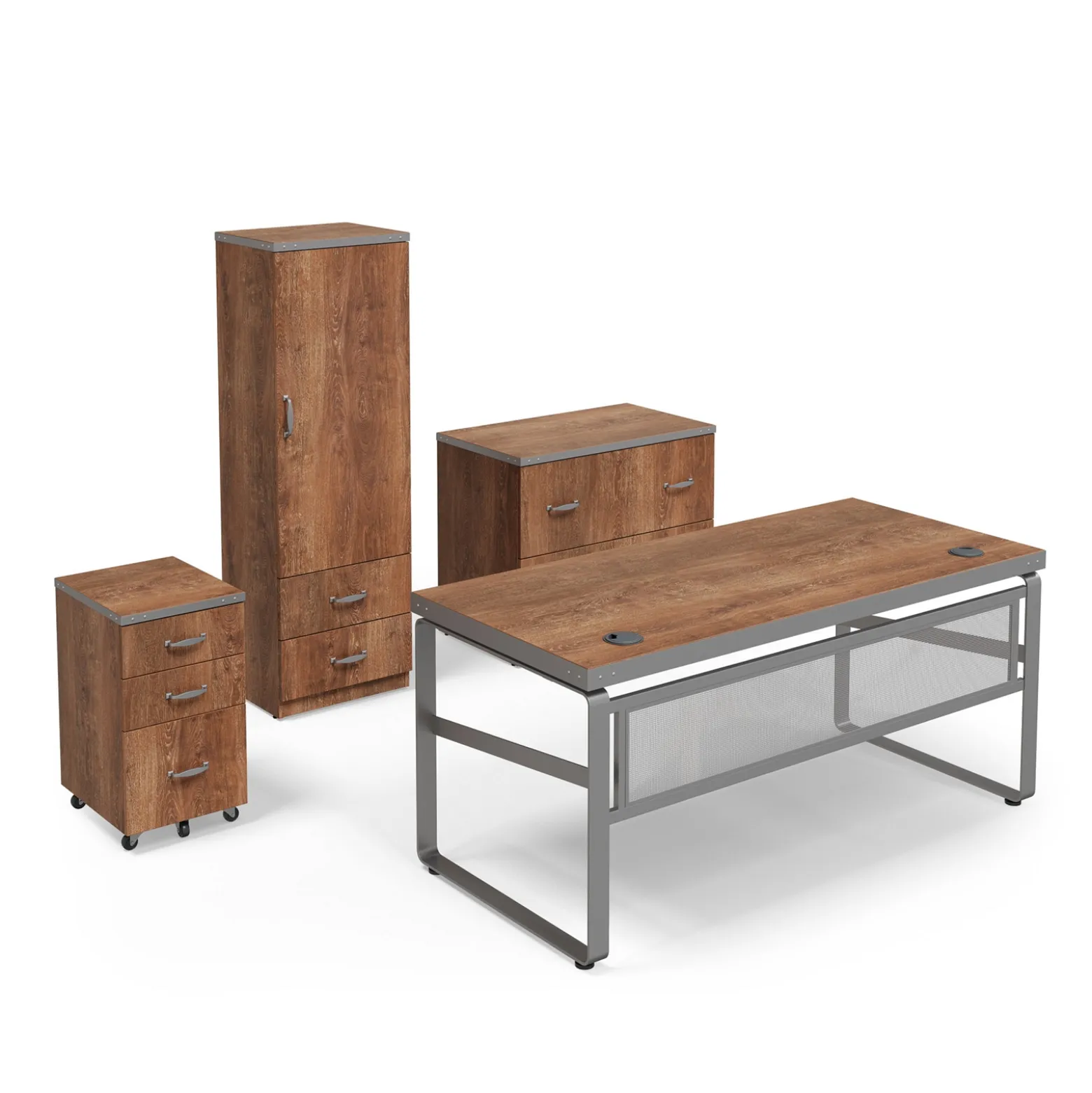 Rivet 65" Writing Desk Office Set