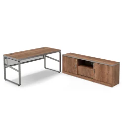 Rivet 65" Writing Desk with Low Return