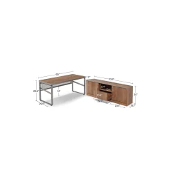 Rivet 65" Writing Desk with Low Return