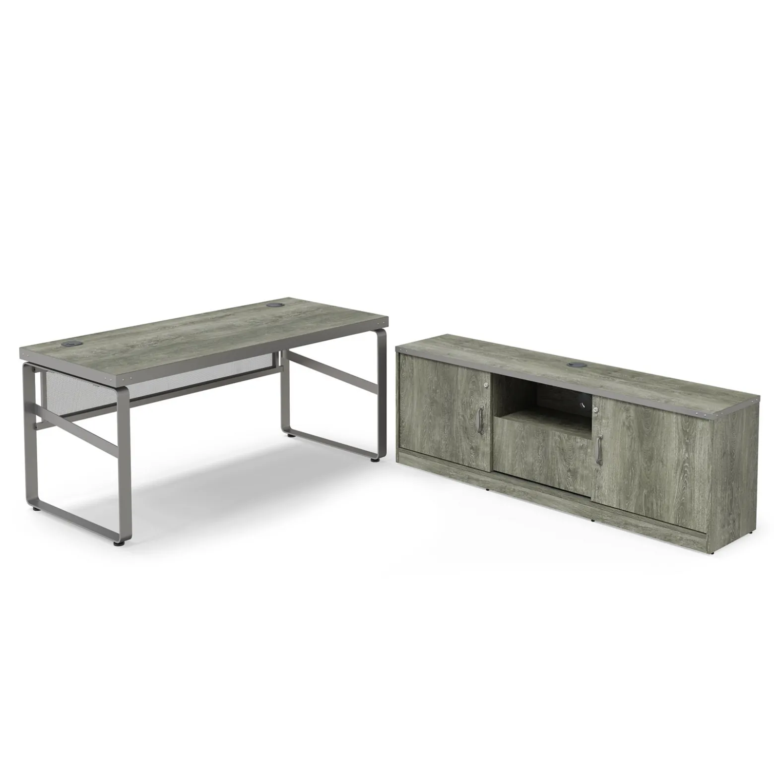 Rivet 65" Writing Desk with Low Return