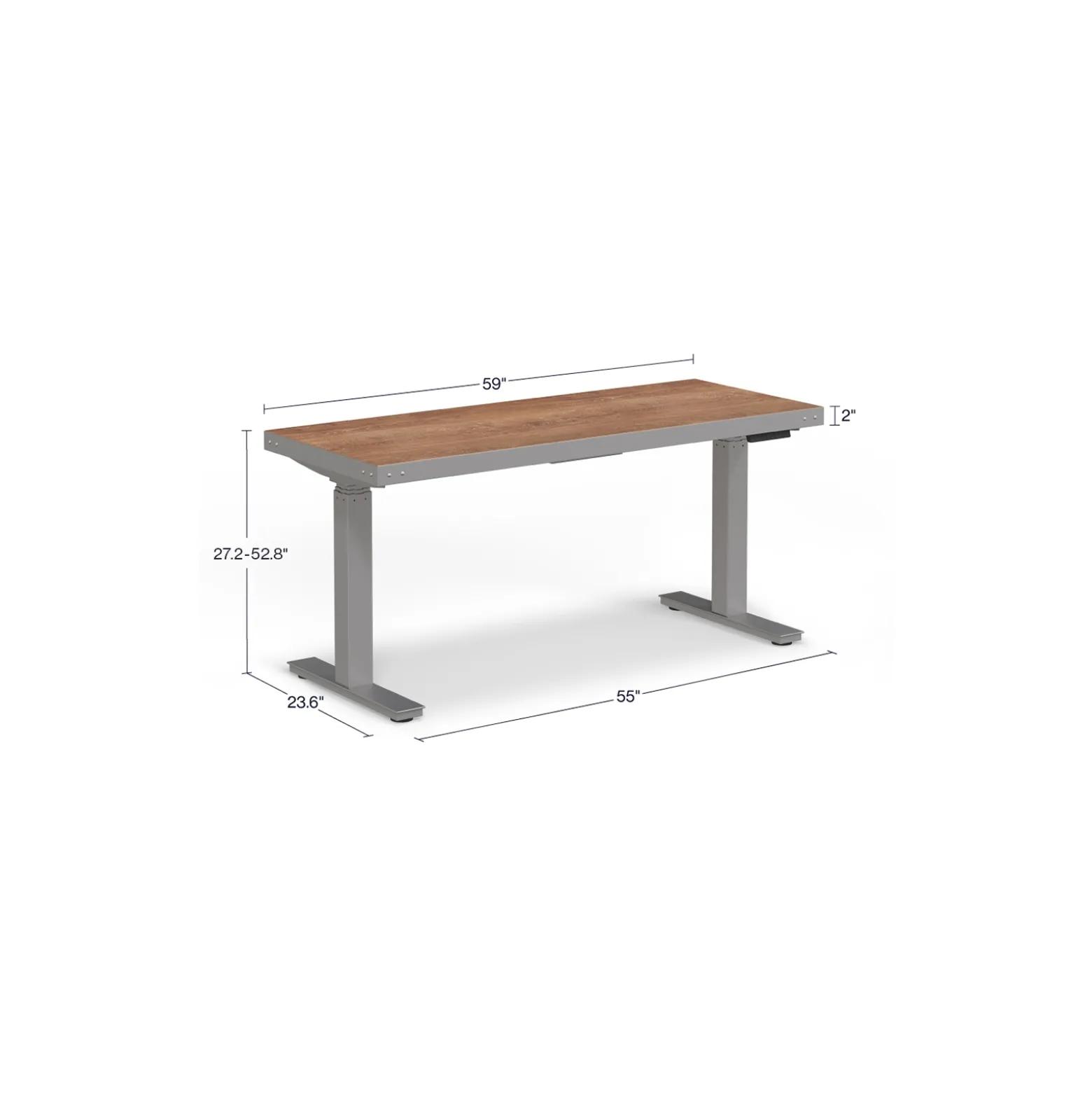 Rivet Adjustable Height Standing Desk - 60”W
