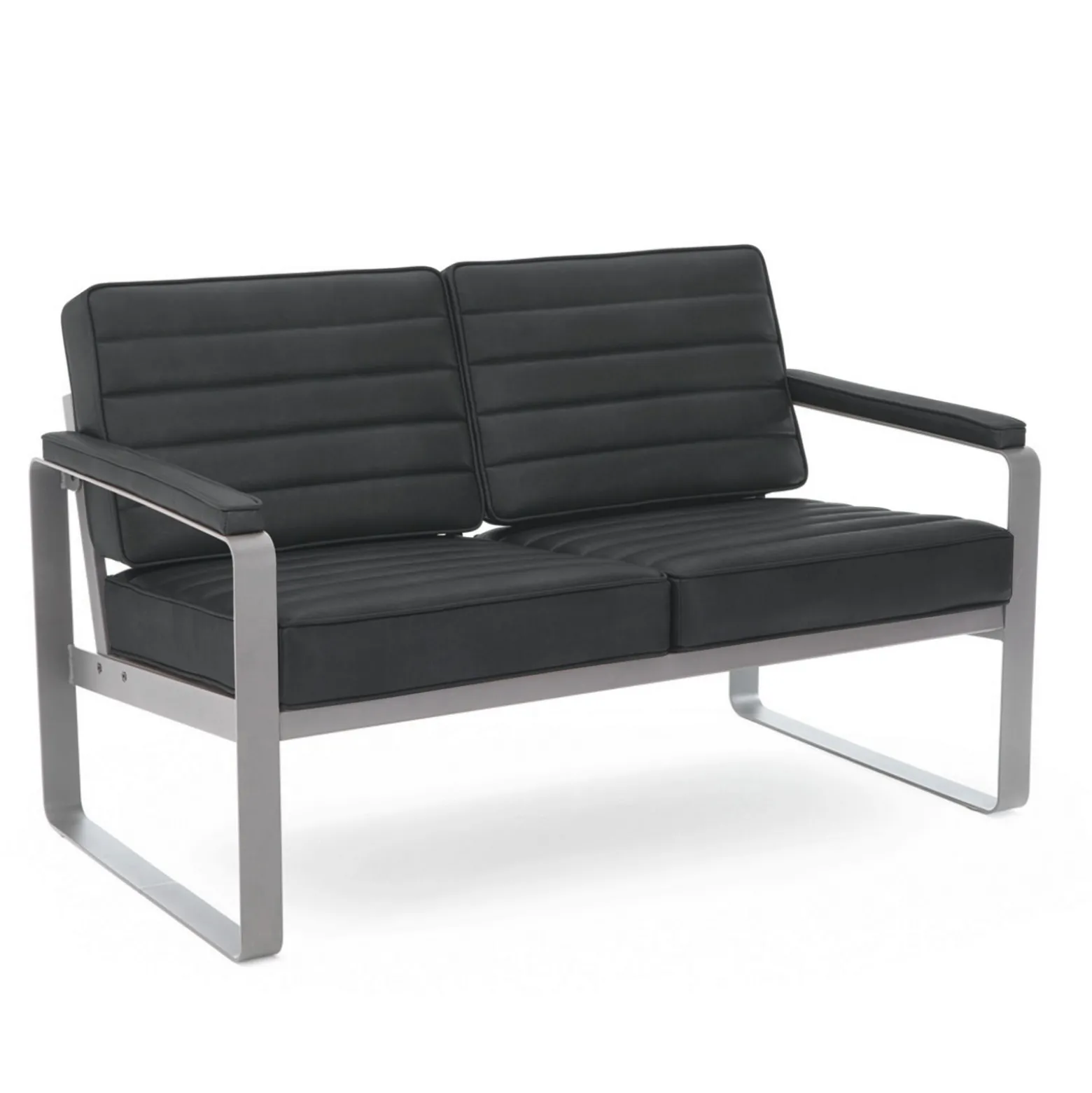 Rivet Faux Leather 2 Seat Loveseat