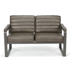 Rivet Faux Leather 2 Seat Loveseat
