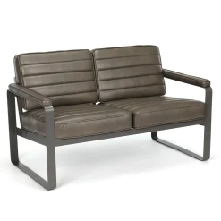 Rivet Faux Leather 2 Seat Loveseat